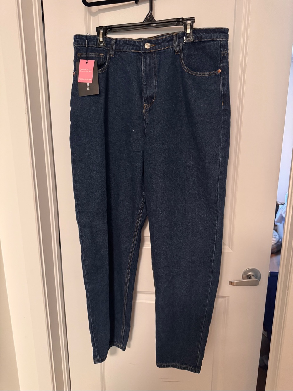 Plus Size PRETTYLITTLETHING Dark Blue High-Waist Women’s Jeans